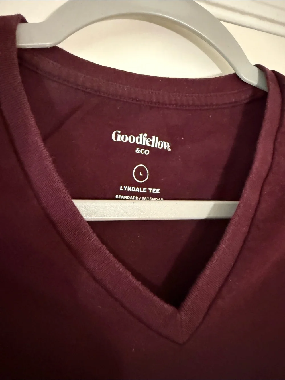 Goodfellow & Co Men's V-Neck T‑Shirt - Burgundy Size Large